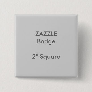 ZAZZLE Custom Printed 2" Square Abzeichen GRAY Button