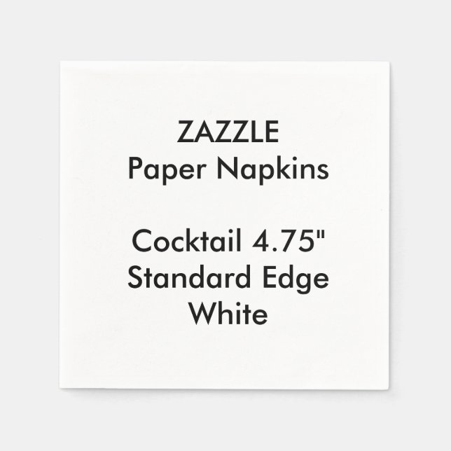 ZAZZLE Custom Small White Cocktail Papier Napkins Serviette (Vorderseite)