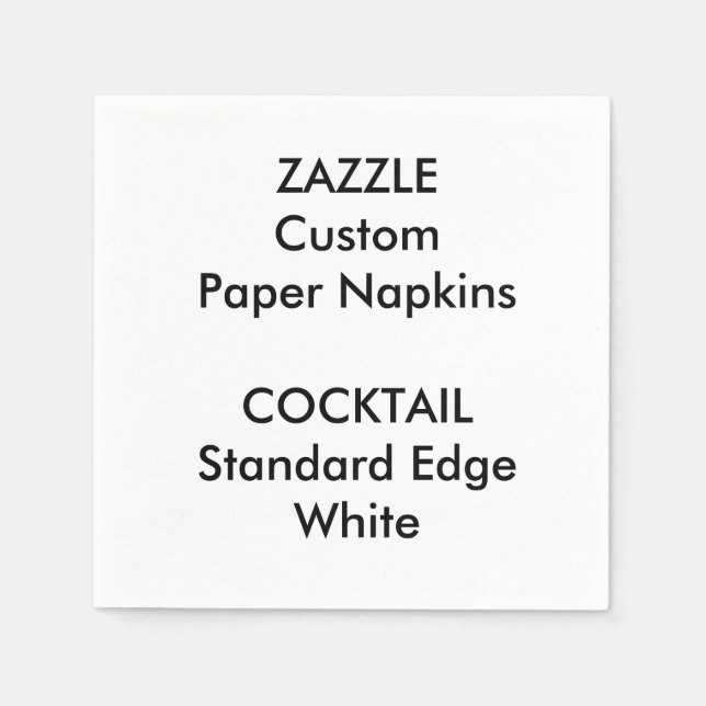Zazzle Custom Small White Cocktail Papier Napkins Serviette (Vorderseite)