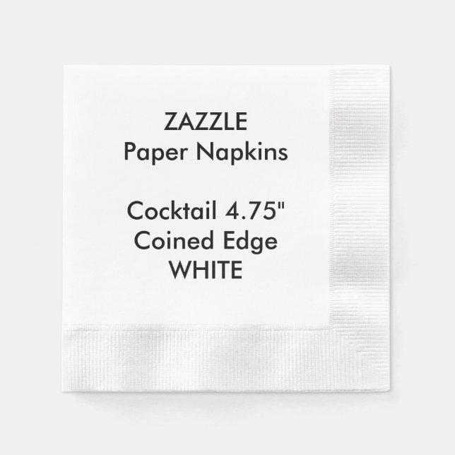 ZAZZLE Custom WHITE Cocktail Papier Napkins Serviette (Vorderseite)