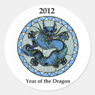 Zazzle Drache 2012 Runder Aufkleber