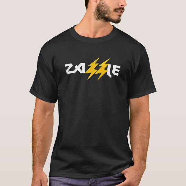 Zazzle Felsen-Blitz-Bolzen-T-Shirt T-Shirt (Vorderseite)