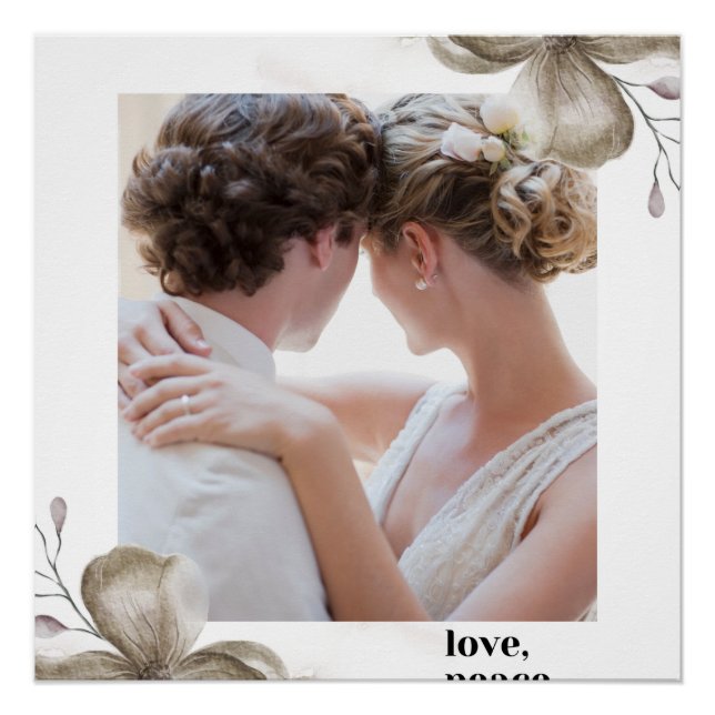 Zazzle Liebe Peace & joy glänzendes Poster (Vorderseite)