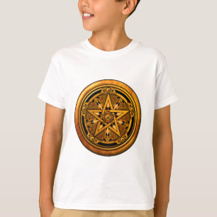 Zazzle - männliches GoldPentagramm-noback T-Shirt