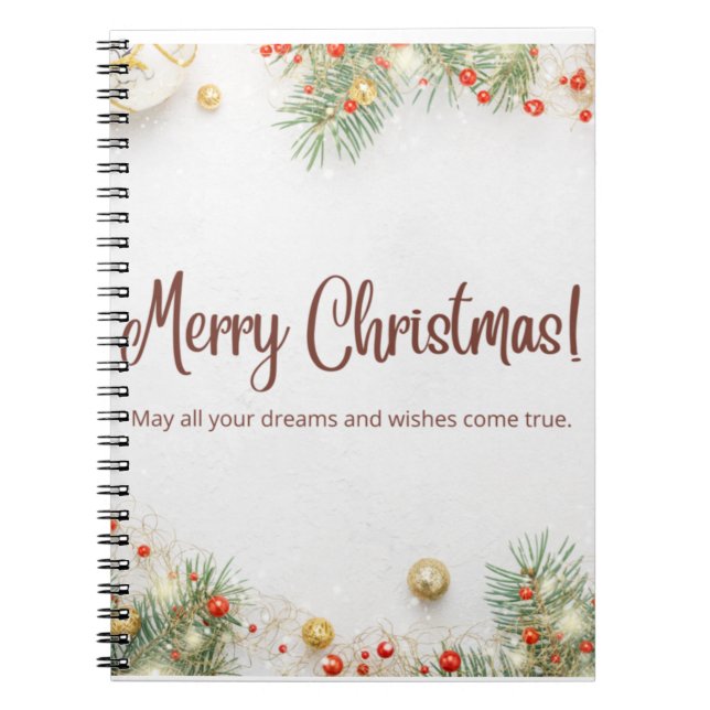 Zazzle Merry Christmas Notebook Notizblock (Vorderseite)