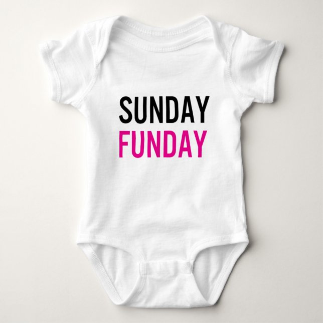 Zazzle Sunday Funday Baby One Piece Baby Strampler (Vorderseite)