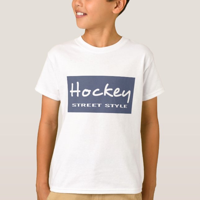 Zazzle Unisex Kids Hockey LS T-Shirt (Vorderseite)