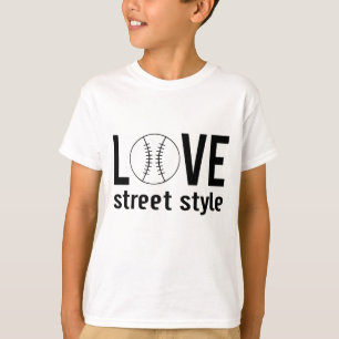 Zazzle Unisex Liebes Baseball Street Style Kinder T-Shirt