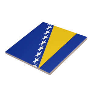 zBA001 BOSNIAN FLAG, Bosnien und Herzegowina, Fliese