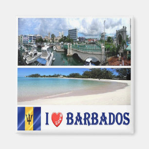 zBB005 BARBADOS I Liebe, Mosaik, Bridgetown, Kühls Magnet