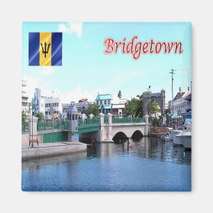 zBB008 BRIDGETOWN, Panorama, Barbados, Kühlschrank Magnet