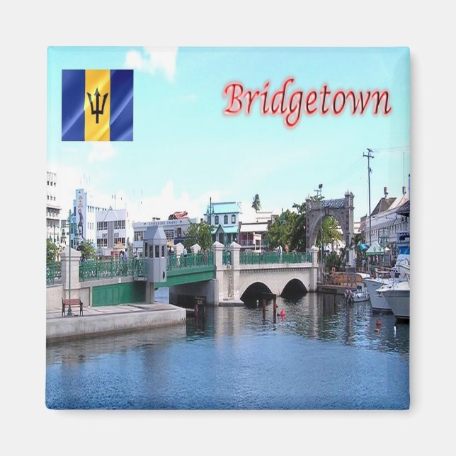 zBB008 BRIDGETOWN, Panorama, Barbados, Kühlschrank Magnet (Vorne)