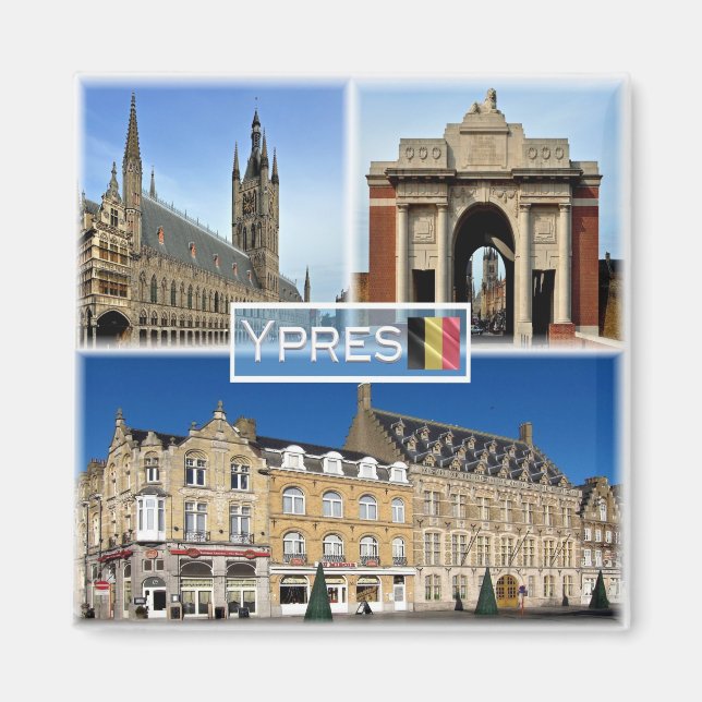 zBE004 YPRES - LAKENHAL Flanders Fields Museum Magnet (Vorne)