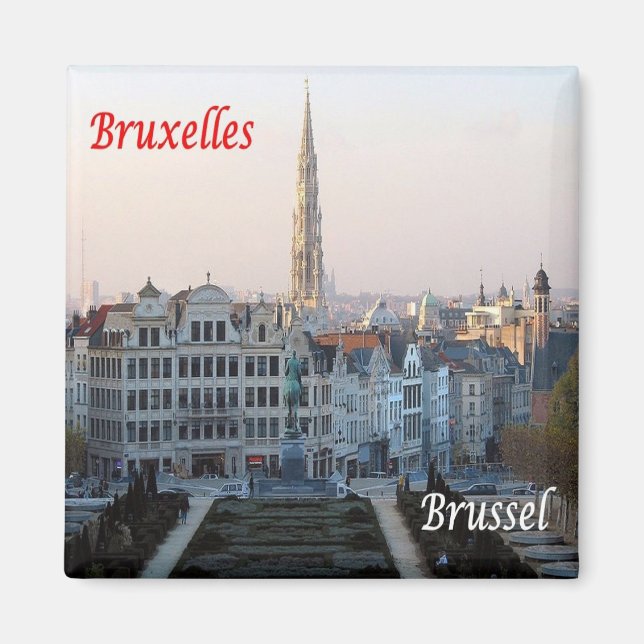 zBE031 BRÜSSEL BRUXELLES panorama Belgien Kühlschr Magnet (Vorne)