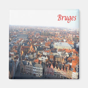 zBE033 BRUGES View vom Belfry Belgien Kühlschrank Magnet