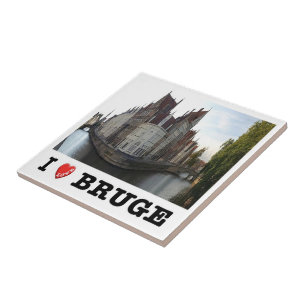 zBE040 BRUGES The Spiegelrei and Langerei Belgien Fliese