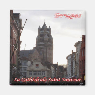 zBE050 BRUGES Cathedral Saint-Sauveur, Kühlschrank Magnet
