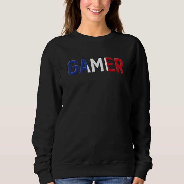 ZBG Tees France Country flag and Gamer Print (Vorderseite)