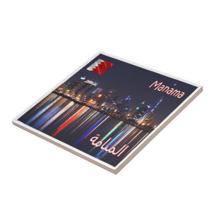 zBH006 MANAMA Nachtansicht, Bahrain, Asien, Fliese