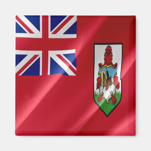 zBM002 BERMUDA, Waving Flag, Amerika, Kühlschrank Magnet