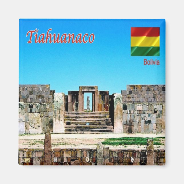 zBO013 TIAHUANACO, Bolivien, Amerika, Kühlschrank Magnet (Vorne)
