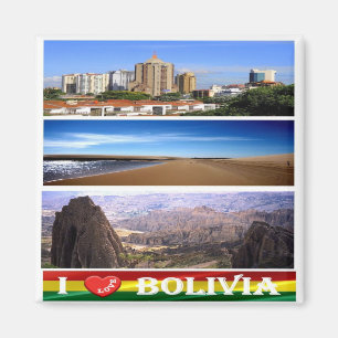 zBO016 BOLIVIA I Liebe, Amerika, Kühlschrank Magnet