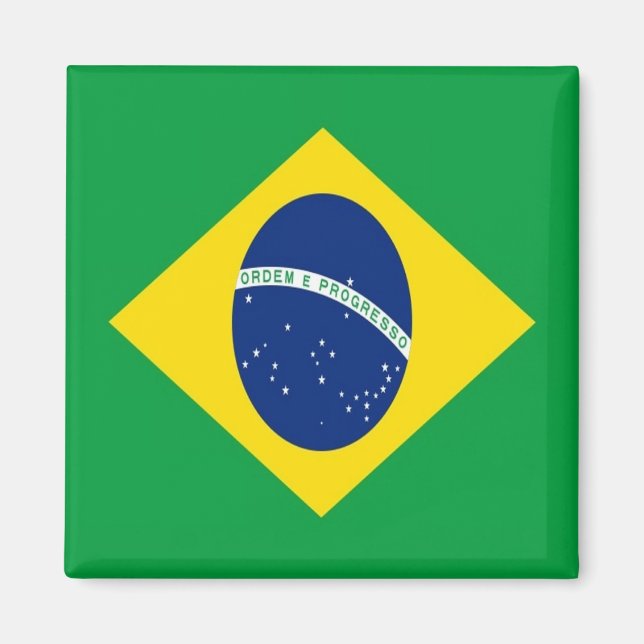 zBR001 BRAZIL FLAG, Amerika, Kühlschrank Magnet (Vorne)