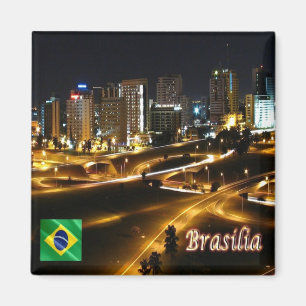 zBR048 BRASILIA By Night, Brasilien, Amerika, Kühl Magnet