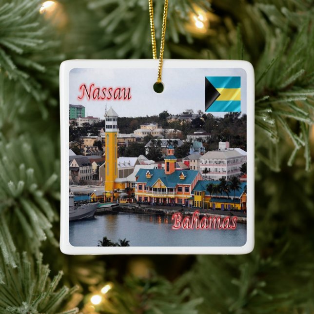 zBS009 NASSAU, Cruise Ship Terminal, Bahamas, Keramikornament (Baum)