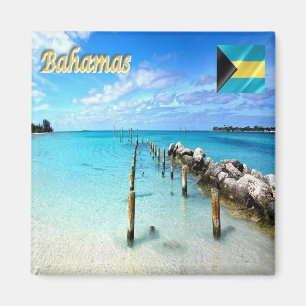zBS010 BAHAMAS, Jaws Beach, Panorama, Kühlschrank Magnet
