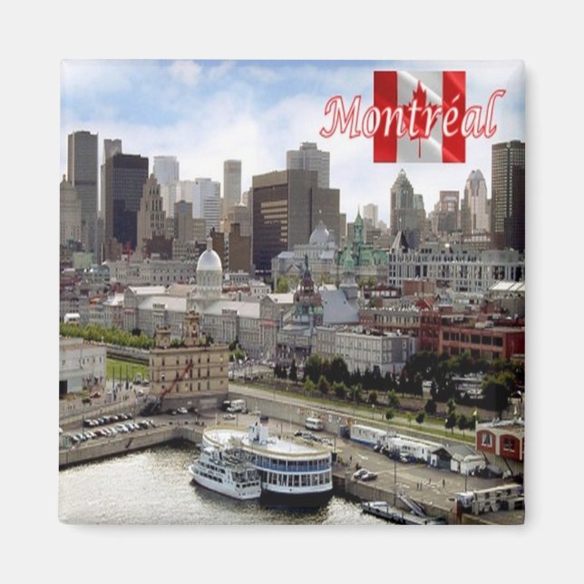 zCA024 MONTREAL Panorama, Kanada, Kühlschrank Magnet (Vorne)