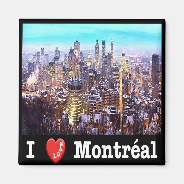 zCA028 MONTREAL I Liebe, Panorama, Kanada, Kühlsch Magnet (Vorne)