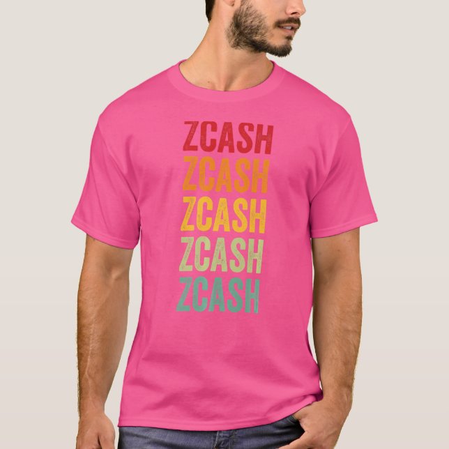 Zcash Crypto Rainbow Text T-Shirt (Vorderseite)