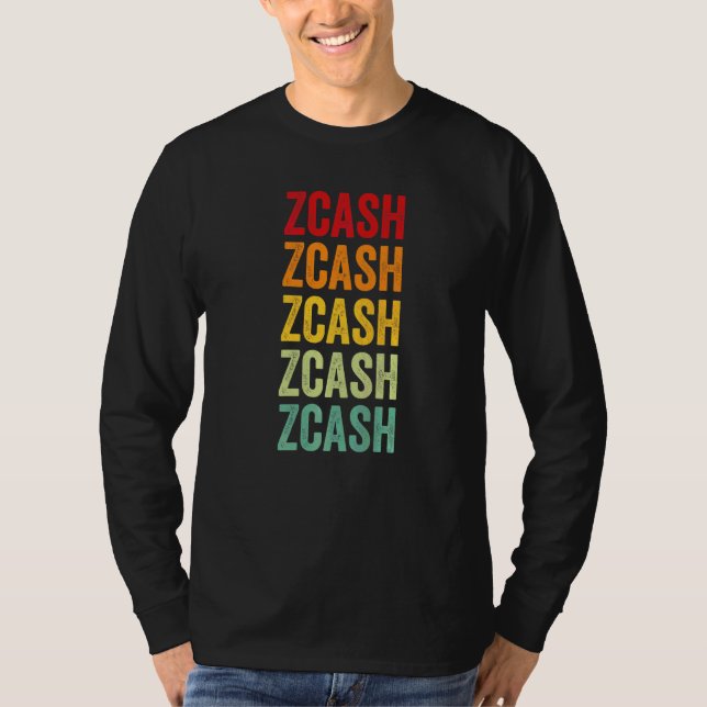 Zcash Krypto Regenbogen Text T-Shirt (Vorderseite)
