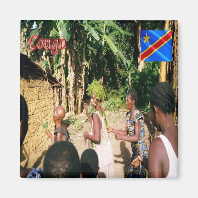 zCD007 CONGO, Afrika, Kühlschrank Magnet (Vorne)