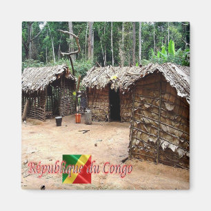 zCG005 REPUBLIK KONGO, House Pygmy, Kühlschrank Magnet