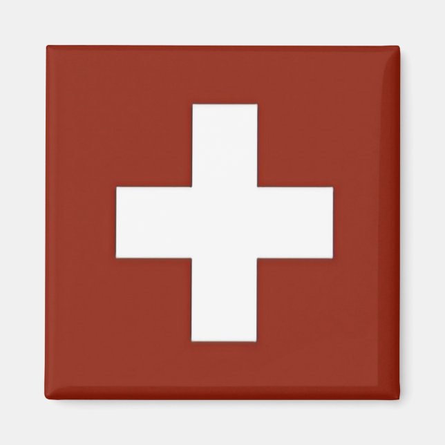 zCH001 SWISS FLAG Schweiz - Kühlschrankmagnet Magnet (Vorne)