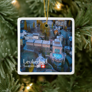 zCH011 LEUKERBAD Schweiz, Keramikornament