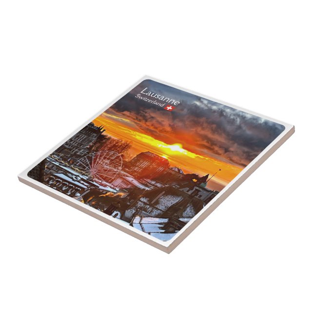 zCH013 LAUSANNE Schweiz, Fliese (Seite)