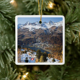 zCH018 SAINT-MORITZ Schweiz, Keramikornament