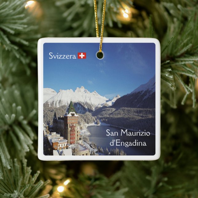 zCH018 SAN MAURIZIO D'ENGADINA Swiss, Keramikornament (Baum)