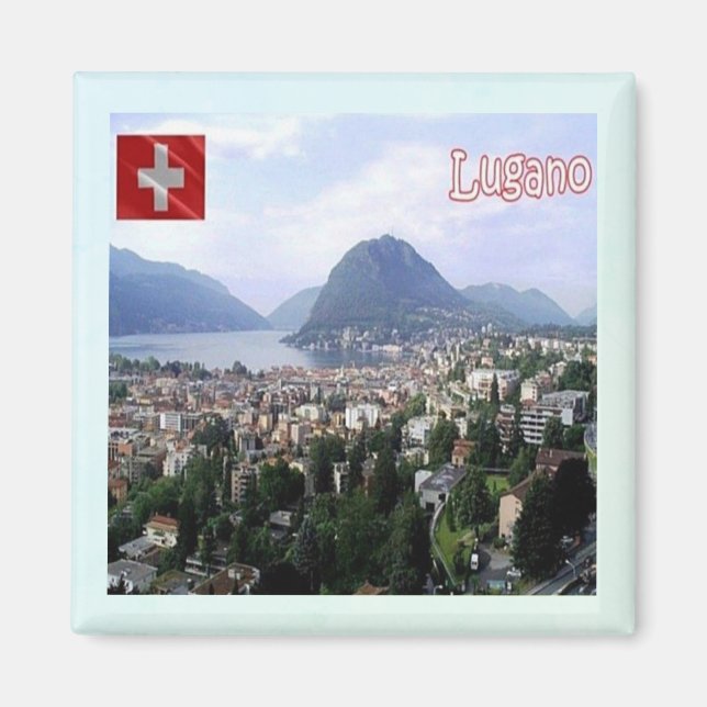 zCH027 LUGANO Schweiz - Kühlschrankmagnet Magnet (Vorne)
