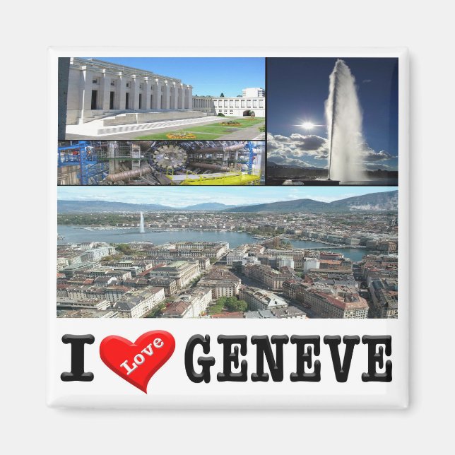 zCH032 GENÈVE I Liebe Schweiz, Kühlschrankmagnet Magnet (Vorne)