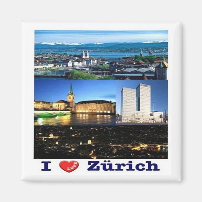 zCH037 ZÜRICH I Liebe Schweiz - Kühlschrankmagnet Magnet (Vorne)