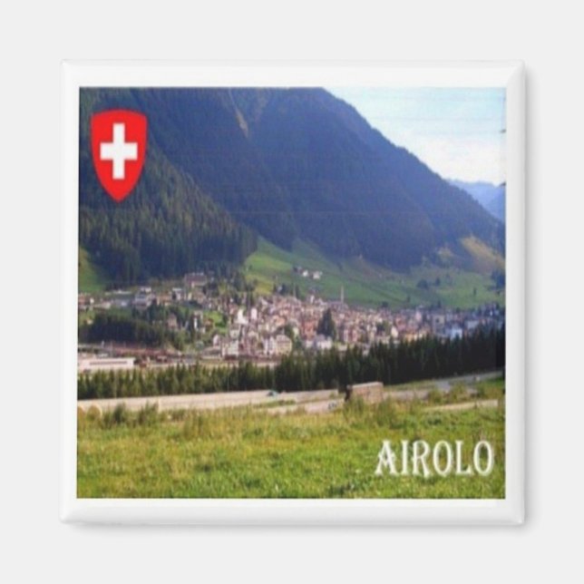zCH039 AIROLO Schweiz - Kühlschrankmagnet Magnet (Vorne)