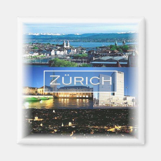zCH040 ZÜRICHS Schweiz - Kühlschrank Magnet (Vorne)