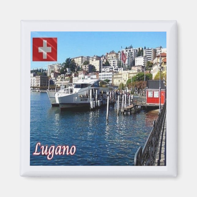 zCH048 LUGANO Schweiz - Kühlschrankmagnet Magnet (Vorne)
