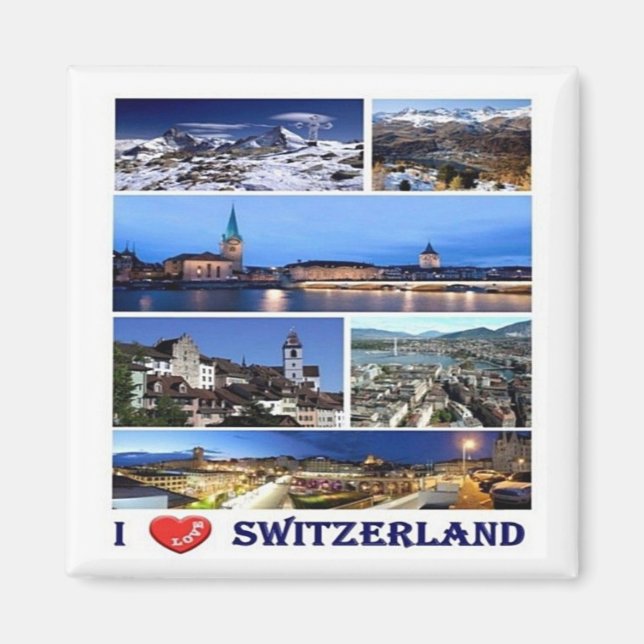 zCH049 I LIEBE Schweiz - Kühlschrankmagnet Magnet (Vorne)