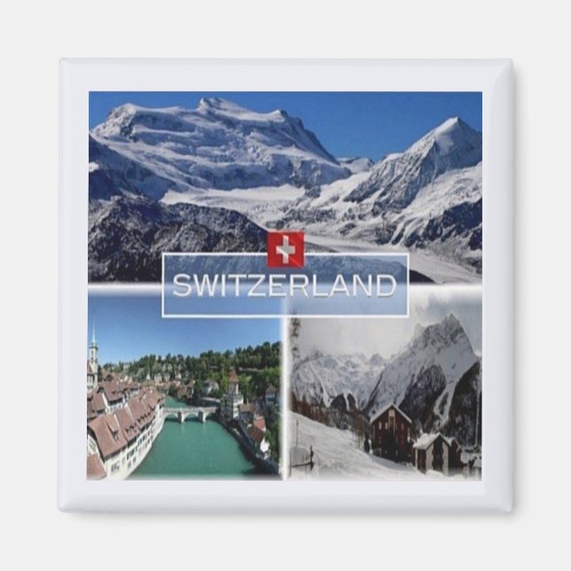 zCH052 SWISS SWITZERLAND Mosaik - Kühlschrankmagne Magnet (Vorne)