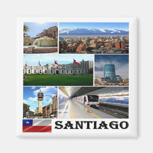 zCL021 SANTIAGO, Mosaik, Chile, Amerika, Kühlschra Magnet